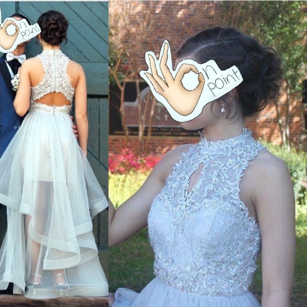 Silver Mesh Prom Dress